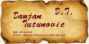 Damjan Tutunović vizit kartica